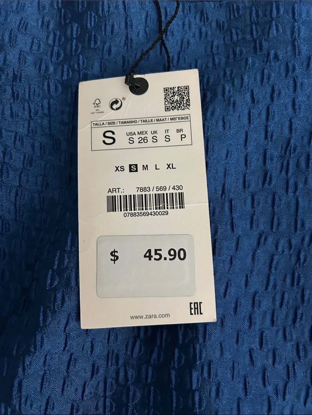 Zara Royal Blue Textured Mini Skirt